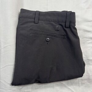 FootJoy Golf Pants Mens 36x32 (35x31.5) Black Straight Leg Flat Front Athletic
